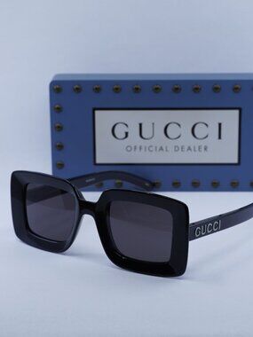 Gucci GG1718S 001 Women Square Sunglasses - Black / Grey